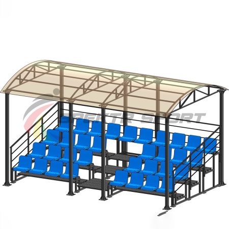 Купить Трибуна для зрителей 4 ряда на 34 места с навесом и перилами в Мелеузе 