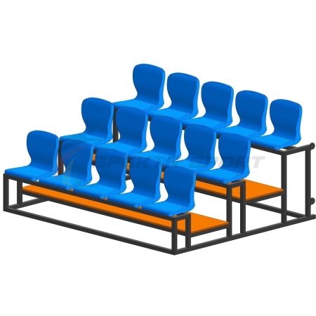 Купить Трибуна мобильная 3 ряда сиденья пластиковые на 15 мест в Мелеузе 